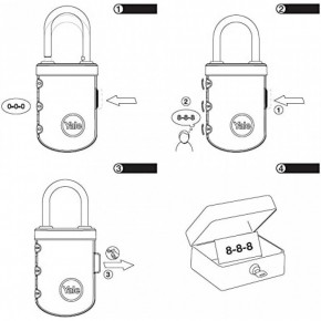 Yale Kilit Seyahat Serisi Asma Kilit Zarif Tip Şifreli (Blister) - YP3/31/123/1K